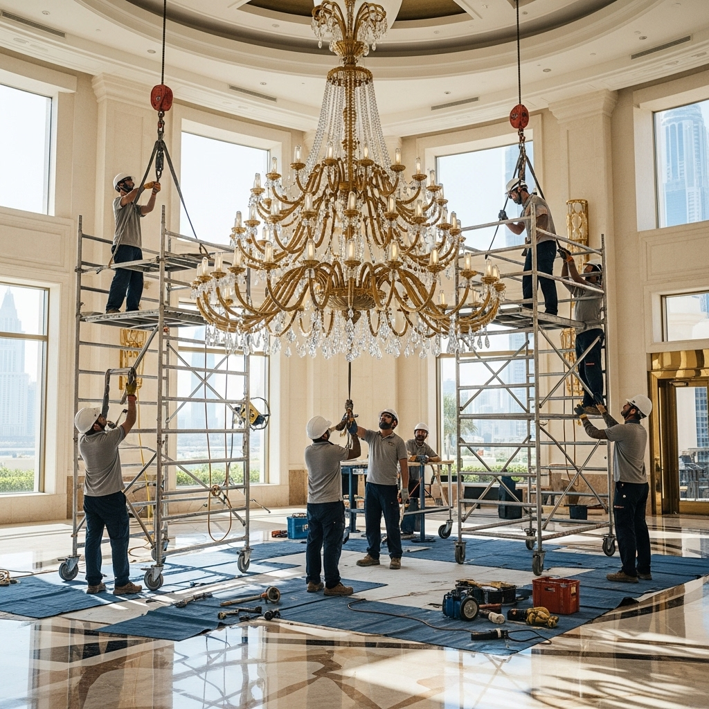 Hanging Chandelier Lights Services in Dubai